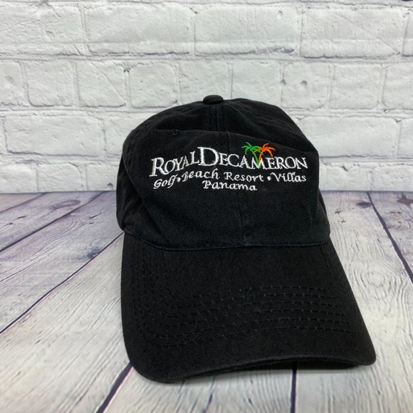 Golf Hat Cap Adult Strap Back Black Royal Decameron Beach Resort Villas Panama - Picture 5 of 8
